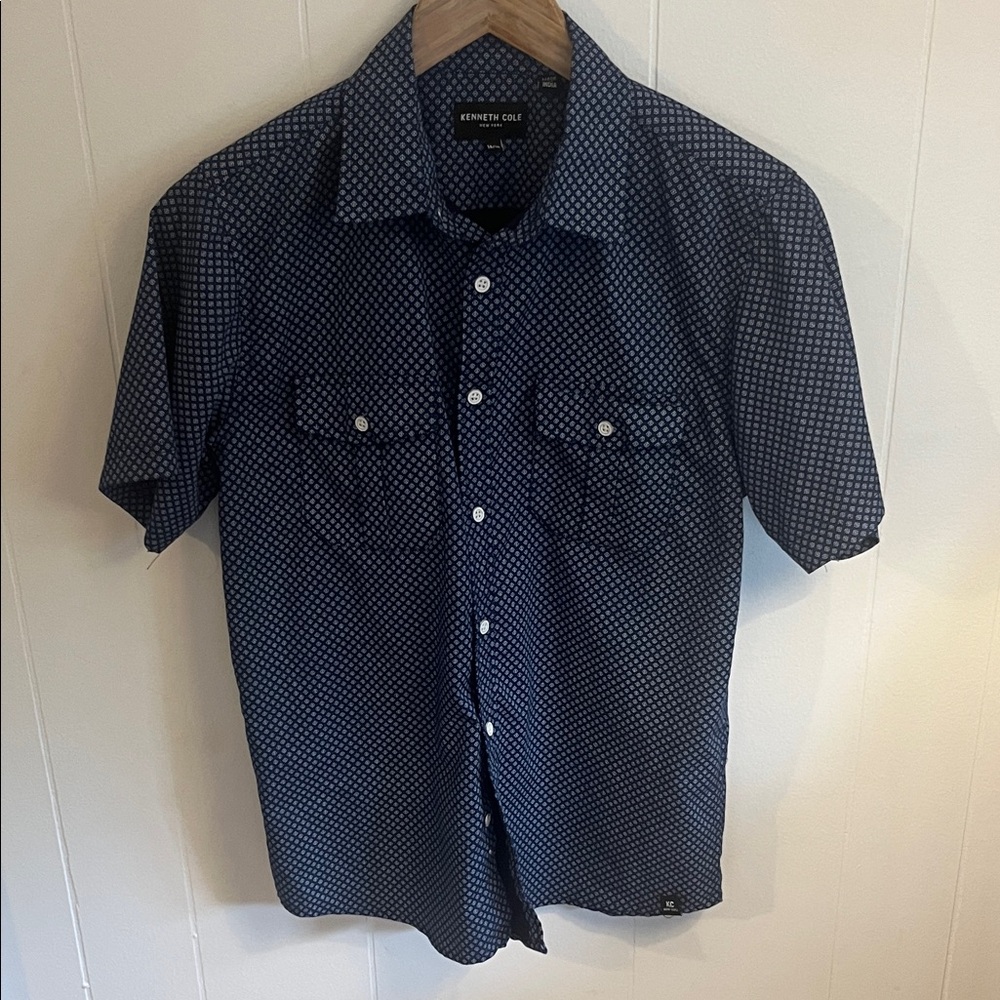 Kenneth Cole Boy’s Dark Blue Patterned Shirt